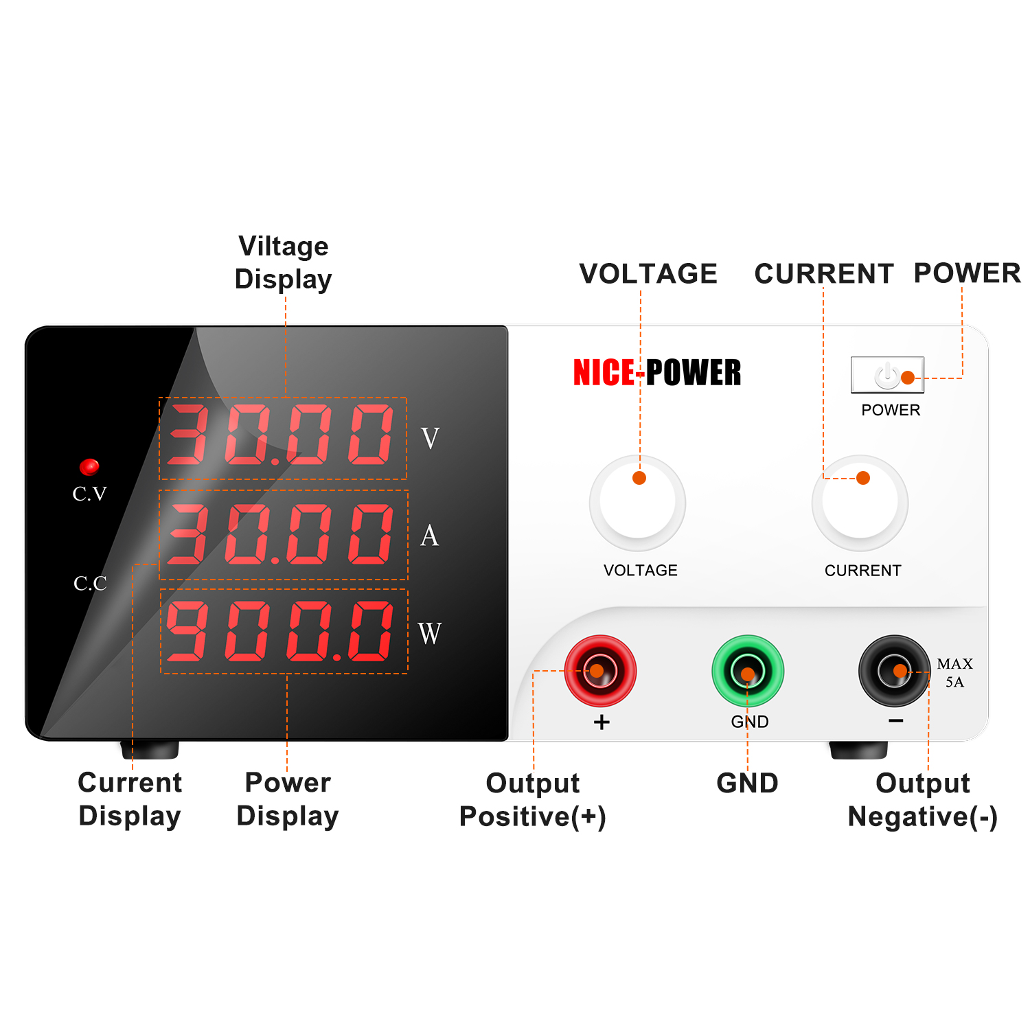 NICE-POWER 30V 30A Fonte de Al - High Power 60V 20A Bench Power Supply avaliação e preço