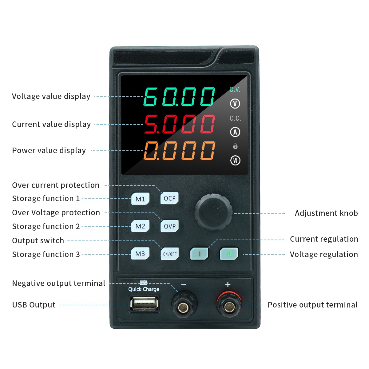 MYAMI-Banco ajustável programá - Programmable Dc Power Supply 60V 10A avaliação e preço
