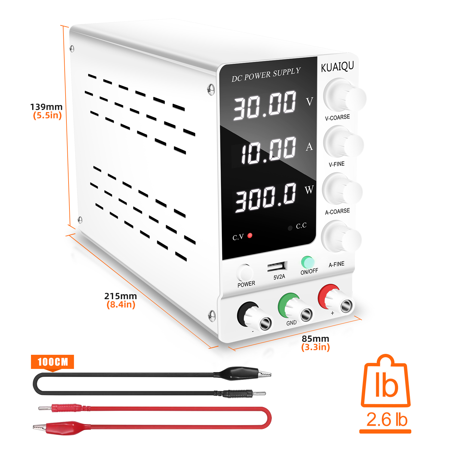 KUAIQU Fonte de Alimentação DC - High Precision Adjustable Lab Power Supply 120V 3A avaliação e preço